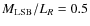 $M_{\rm {LSB}}/L_{R} = 0.5$