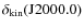 $ \delta_{\rm {kin}} (\rm {J}2000.0)$