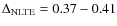 $\Delta_{\rm NLTE} = 0.37-0.41$