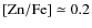 ${\rm [Zn/Fe]} \simeq 0.2$