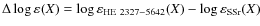 $\Delta\log\varepsilon_{\rm }(X) =
\log\varepsilon_{\rm HE~2327-5642}(X) - \log\varepsilon_{\rm SSr}(X)$