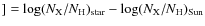 $] = \log(N_{\rm
X}/N_{\rm H})_{\rm star} - \log(N_{\rm X}/N_{\rm H})_{\rm Sun}$