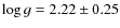 $\log g = 2.22\pm0.25$