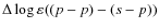$\Delta\log\varepsilon_{\rm }((p-p)-(s-p))$