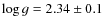 $\log g = 2.34\pm0.1$
