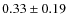 $ 0.33\pm0.19$