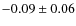 $ -0.09\pm0.06 $