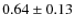 $ 0.64\pm0.13$
