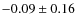 $ -0.09\pm0.16 $