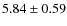 $ 5.84\pm0.59 $