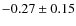 $ -0.27\pm0.15 $