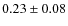 $ 0.23\pm0.08$