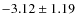 $ -3.12\pm1.19 $
