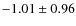 $ -1.01\pm0.96 $