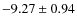 $ -9.27\pm0.94 $