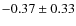 $ -0.37\pm0.33 $