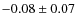 $ -0.08\pm0.07 $