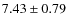 $ 7.43\pm0.79 $