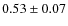 $ 0.53\pm0.07$