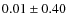$ 0.01\pm0.40 $