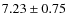 $ 7.23\pm0.75 $