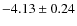 $ -4.13\pm0.24 $