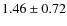 $ 1.46\pm0.72 $