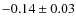 $ -0.14\pm0.03 $