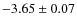 $ -3.65\pm0.07 $