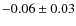 $ -0.06\pm0.03 $