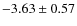 $ -3.63\pm0.57 $