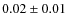 $ 0.02\pm0.01$
