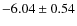 $ -6.04\pm0.54 $