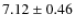 $ 7.12\pm0.46 $