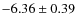 $ -6.36\pm0.39 $