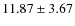 $ 11.87\pm3.67 $