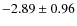 $ -2.89\pm0.96 $