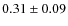 $ 0.31\pm0.09$