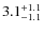 $3.1^{\rm +1.1}_{-1.1}$