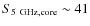 $S_{\rm 5~GHz,
core}\sim 41$