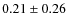 $0.21\pm0.26$