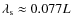 $\lambda_{{\rm s}}\approx 0.077L$