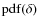 ${\rm pdf}(\delta)$