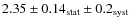 $2.35 \pm 0.14_{\rm stat} \pm 0.2_{\rm syst}$