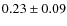 $0.23 \pm 0.09$