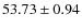 $53.73 \pm 0.94$