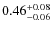 $\rm0.46^{+0.08}_{-0.06}$