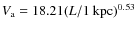 $V_{\rm a}=18.21 (L/1~{\rm kpc})^{0.53}$