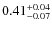 $0.41^{\rm +0.04}_{-0.07}$