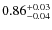 $0.86^{\rm +0.03}_{-0.04}$